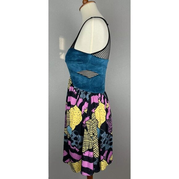 Disney The Nightmare Before Christmas Sally Patchwork Dress Fishnet Small - Picture 5 of 9